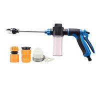 Laveur Haute Pression - Nettoyeur Rotatif 360°, Pistolet À Eau pour Tuyau D'Arrosage avec 3 Effets De Pulvérisation & Pot À Mousse | Lance À Jēt Puissant pour Lavage De Voiture, Patio, Allée, Pont