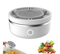 Laveur portable de fruits et légumes - Purificateur rechargeable USB 2000mAh avec plaque électrolytique en titane pur, pour fruits, légumes, viande, fruits de mer, céréales et baies white