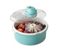 Laveuse à fruits électrique 30 cm 12 têtes de brosse rotative avec drain | La machine 2 en 1 frotte doucement et sèche les fruits et légumes en quelques minutes. Grande capacité et eau à 360°