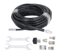 Laveuse à haute pression D'égout Jetter Kit 100FT 30M Heavy Duty Drain Kit De Nettoyage Avec 4 Buses M22 à 1/4in NPT Raccord Pour Voitures Planchers Allée Toits Toilettes