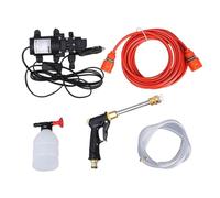Laveuse à haute pression - Tycle de jardin Buse haute pression pour Utilisation à domicile Pompe commerciale de lavage électrique 12V, tuyau d'alimentation en eau 1M, tuyau de vidange de 6 m, buse, po