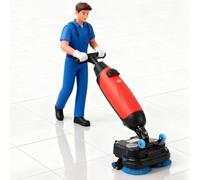 Laveuse de Sols Professionnelle, Largeur de Nettoyage de 43 Cm, pour Le Nettoyage de Grandes Surfaces sur Différents Types de Sols, Capacité de Couverture de 1200 M²/h Red-110V