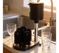 Laveuse de verre commerciale - Machine à haute efficacité avec 5 brosses de nettoyage, puissance 130 W, sortie rapide 1000 tasses/heure, idéale pour verres à vin rouge et verrerie