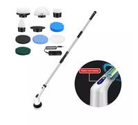 Laveuse électrique avec 8 têtes de Brosse de Nettoyage remplaçables Brosse de Nettoyage sans Fil Brosse de Nettoyage pour Salle de Bain Cuisine Brosse de Nettoyage Extensible sans Fil