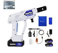 Laveuse électrique sans Fil 21v Max 12bar Nettoyeur Haute Pression avec 2x1.5ah Batterie Extension Pistolet 5m Tuyau Chargeur Jardin Animaux de Compagnie extérieur Voiture Outil de Nettoyage