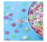 Laveuse, laveuse en acier inoxydable, Paillettes appliquées, 10 g de sequins 9 mm en PVC plat, forme fleur neige, libres(Mixed)