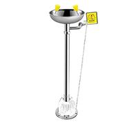 Laveuse oculaire Verticale, Station de Lavage oculaire d'urgence à Double buse, avec Interrupteur à pédale, Facile et Pratique, équipement de sécurité en Acier Inoxydable