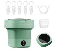 Laveuse pliable portable, capacité de 8 L - Mini machine à laver pour voyage, camping-car, camping, maison ou appartement (vert)