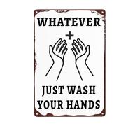 Lavez-Vous Les Mains Faites Attention À La Santé, Quoi Qu'Il En Soit Lavez-Vous Les Mains Métal Tôle Signe Vintage Affiche Étain Drôle Affiche Poster Plaque Pour Hôtels Maison Café