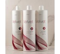 LAVI Velvet Kit de traitement capillaire professionnel, système d'infusion de protéines avec shampooing, traitement, masque, 1 l chacun, réduction du volume, durée de 16 à 20 semaines