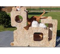 Lavidenho Arbre à chat en bois design 125 x 105 cm - Le Chat Senior - CHAT-SENIOR-OSB