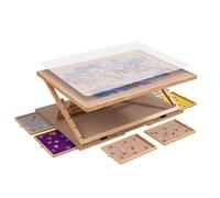 Lavievert Chevalet de Puzzle Réglable pour Adultes - Plateau en Bois avec 6 Tiroirs et Couvercle, Table Inclinable Portable jusqu'à 1500 Pièces