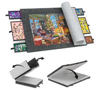 Lavievert Planche à puzzle pliable avec 6 compartiments/tiroirs, table de puzzle légère et portable avec tapis de protection, planche de puzzle pliable en feutre pour ranger les puzzles, jusqu'à 1500