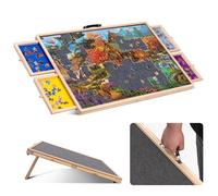Lavievert Planche à puzzle rotative de 1000 pièces avec 4 tiroirs de tri, table de puzzle inclinable avec couvercle, plateau de puzzle en bois avec plateau antidérapant pour adultes