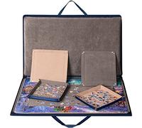 Lavievert Planche de Puzzle de 1000 pièces avec Housse rembourrée, étui Portable avec 4 Plateaux de tri et Planche Amovible, Plateau de Rangement pour Puzzle avec Surface antidérapante pour Adultes