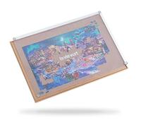 Lavievert Planche de puzzle en bois avec housse anti-poussière - Tapis de rangement portable avec surface antidérapante - Jusqu'à 1000 pièces - Kaki