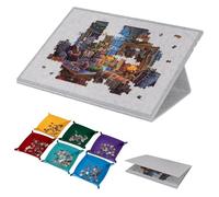 Lavievert Planche de puzzle inclinable de 1500 pièces avec support et housse 2 en 1, planches à puzzle en feutre avec 6 plateaux de tri colorés, table de puzzle légère et portable avec surface