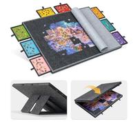 Lavievert Planche de puzzle inclinable de 2000 pièces avec 8 tiroirs colorés et couverture, table de puzzle pliable avec 4 angles réglables, chevalet/support intégré, tables légères pour adultes