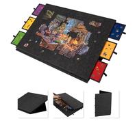 Lavievert Table de puzzle inclinable et pliable de 2 000 pièces avec support et housse 2 en 1, plateau de puzzle léger en feutre avec 6 tiroirs colorés, planche de puzzle portable pour adultes - Gris