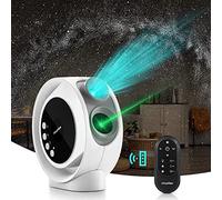 LaView Ciel Étoilé Image HD Grande zone de Projecteur d'étoiles LED pour chambre à coucher Télécommande infrarouge 3 niveaux Rotation silencieuse Veilleuse, comprend 4 disques Galaxy remplaçables 6K