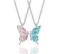 Lavifinac Collier d'amitié pour 2 amitiés avec pendentif assorti Forever Bestie - Rose et bleu - Cadeau d'anniversaire pour mère, fille, femme, fille