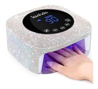 Lavinda Lampe à ongles UV LED pour ongles en gel, lampe à ongles rechargeable sans fil avec 4 réglages de minuterie, écran LCD tactile, base amovible, séchoir à ongles professionnel 54 W pour salon de