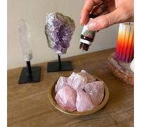 LAVISA Diffuseur d'arômes en pierre précieuse pour aromathérapie - Huile parfumée, huile essentielle avec cristaux naturels (quartz rose, sauge blanche)