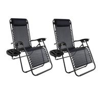 Lavish Home 80-ANTIG-3 Zero Gravity Lounge Chairs, Black