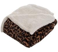 Lavish Home Couverture Polaire Sherpa, réversible, Lavable en Machine, pour canapé, Chaise ou lit (127 x 152,4 cm, léopard)
