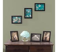 Lavish Home Lot de 6 cadres photo de 12,7 x 17,8 cm avec support et crochets pour décoration murale ou portrait de famille (noir)