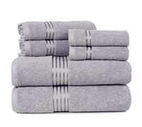 Lavish Home Lot de 6 Serviettes en Coton, argenté, 71,1 x 138,4 x 0,6 cm