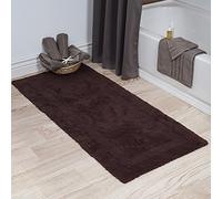 Lavish Home Tapis de Bain en Coton et Peluche 100% Coton, 61 x 152 cm, réversible, Doux, Absorbant et Lavable en Machine (Chocolat)