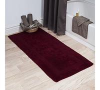 Lavish Home Tapis de Bain en Coton et Peluche 100% Coton, 61 x 152 cm, réversible, Doux, Absorbant et Lavable en Machine (Bordeaux)