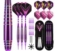 Lavishio - Lot de 3 fléchettes avec pointe en plastique pour cible électronique - Fléchettes souples professionnelles de 19 g - Avec boîte de rangement