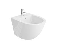 LAVITA Bidet mural universel avec trou de robinetterie et protection anti-débordement en céramique 36,5 x 49 x 32,5 cm Lavabo siège à monter au mur, sofi, montage mural