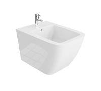 LAVITA Bidet mural universel, WC avec trou pour robinetterie et protection anti-débordement en céramique, 35,5 x 51 x 32,5 cm, lavabo de siège à monter au mur, Onil, montage mural