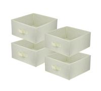 lavita Boîte de rangement en tissu | Boîtes de rangement pliantes 31 x 31 x 15 cm | Tiroir Boîte de rangement Tiroir | Systèmes de rangement pour les vêtements | crème | 4 pièce