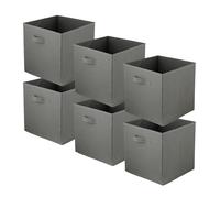 lavita Boîte de rangement en tissu | Boîtes de rangement pliantes 31 x 31 x 31 cm | Tiroir Boîte de rangement Tiroir | Systèmes de rangement pour les vêtements | gris foncé | 6 pièce