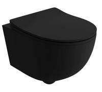 LaVita Brava cuvette wc avec abattant à descente lente suspendue oui noir mat 5900378335191