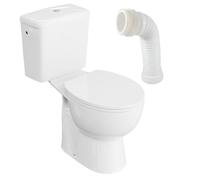 Lavita Ceto Eco White WC à poser compact sans bride| Pack WC compact complet | 3/6l | + connecteur WC