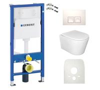 LAVITA GEBERIT - Pack WC Suspendu - Duofix Basic - Sans Bride & Tornado - Cuvette Versoni - Abattant Soft-Close - Set Complet
