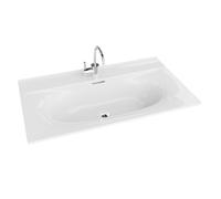 LAVITA Kolorado 800 Lavabo de meuble avec trop-plein et trou de robinet, en porcelaine de qualité supérieure, 81 x 46,5 x 17 cm, blanc brillant