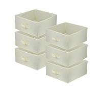 Lavita Lot de 6 boîtes de rangement, 31 × 31 × 15 cm, crème, pliable