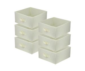 Lavita Lot de 6 boîtes de rangement, 31 × 31 × 15 cm, crème, pliable
