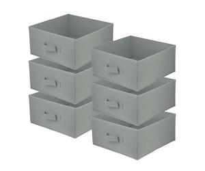lavita Lot de 6 boîtes de rangement pliables - 31 x 31 x 15 cm - Boîte de rangement pour tiroirs - Systèmes de rangement pour vêtements - Rangement et organisation des vêtements - Gris clair