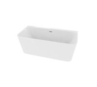 LAVITA Mensola 1500 Baignoire murale, sur pied, en acrylique, 150 x 80 x 60 cm, forme rectangulaire, moderne, pour 2 personnes, 265 l, revêtement antimicrobien blanc brillant