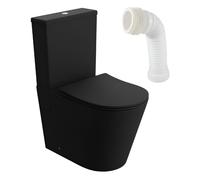 Lavita Neptun Black WC à poser compact sans bride Pack WC compact complet 3/6l + connecteur WC