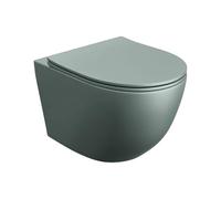 Lavita Sinto Grey Toilettes suspendues avec système d'abaissement automatique et charnières en métal - Toilettes suspendues sans bord - 365 x 490 x 395 mm - Gris