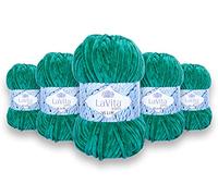 LaVita Yarn Velur 8122 Lot de 5 fils de sport 100% micro polyester 100 g 120 m