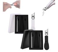 Lavito Nail Clipper, Caurat Slanted Nail Clippers, Wide Jaw Opening Anti-Splash Slanted Nail Clipper, Ultra Sharp Large Anti-Splash 25° Slant Edge Nailclipper for Women and Men (White+Black)